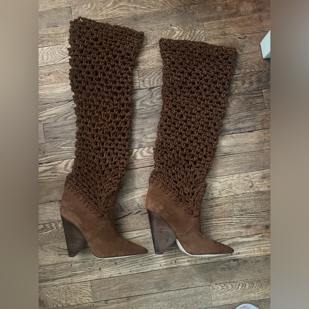 Saint Laurent Suede Twine Niki 105 Boot - Picture 6 of 14